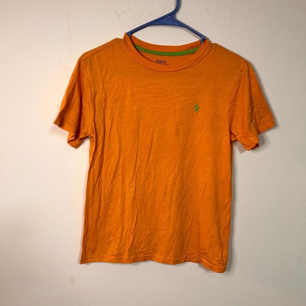 Polo Ralph Lauren T-Shirt Boys Orange 100% Cotton Pony Embroidered Short Sleeve